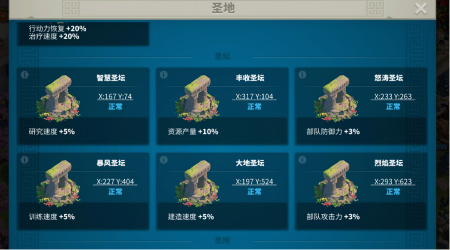 万国觉醒中的圣地有哪些