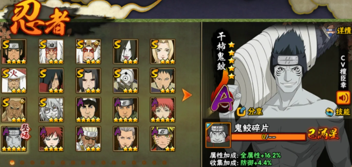 火影忍者中加哪个战力高