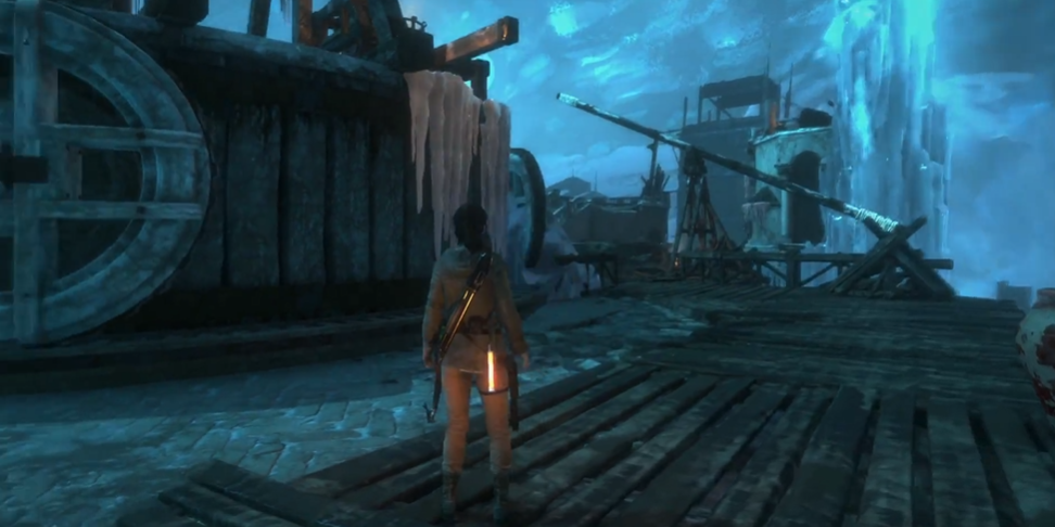 古墓丽影怎么击碎冰块